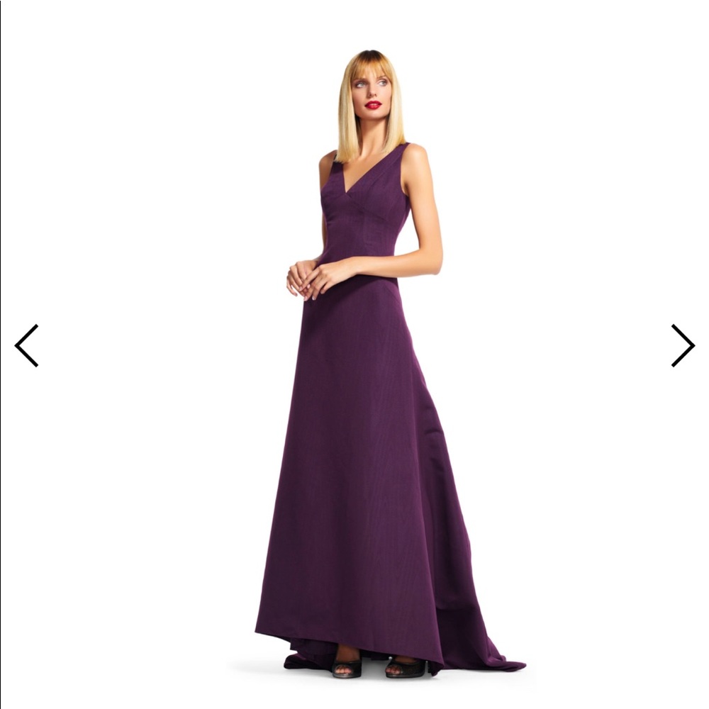 Adrianna Papell purple mermaid gown dress 4 NWT